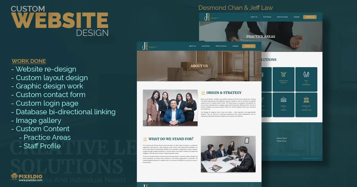 Pixeldio Digital - website design service portfolio - desmond chan and jeff law