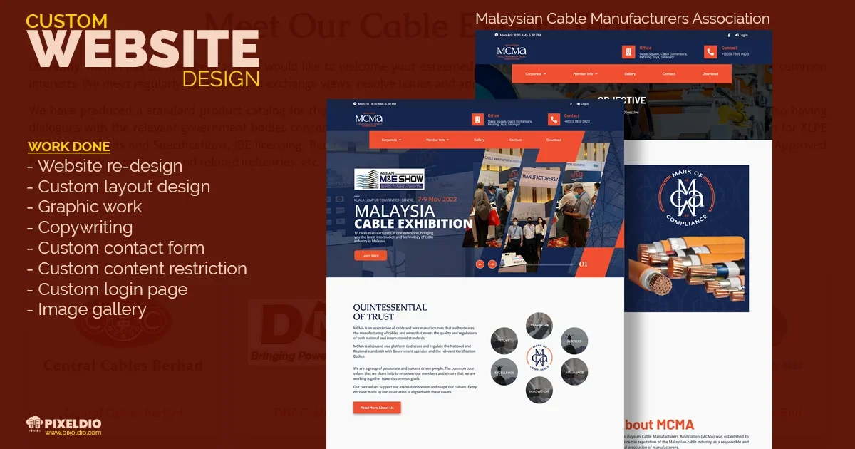 Pixeldio Digital - website design service portfolio - mcma